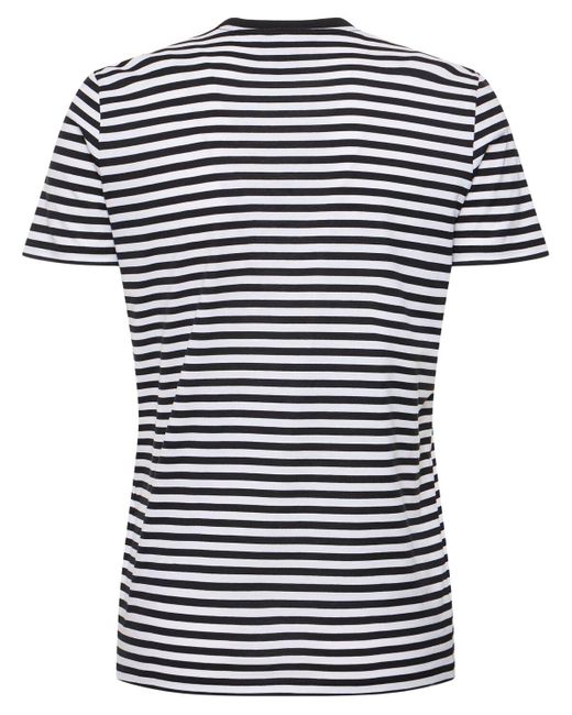 Ralph Lauren Collection Black Striped Cotton Jersey T-shirt W/ Bear