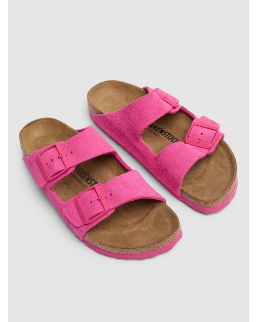Sandales en daim arizona Birkenstock en coloris Pink