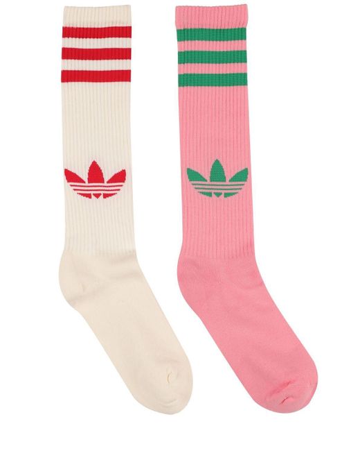 Adidas Originals Pink Pack Of 2 Knee Socks