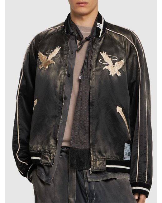 Maison Mihara Yasuhiro Black Souvenir Zipped Bomber Jacket for men