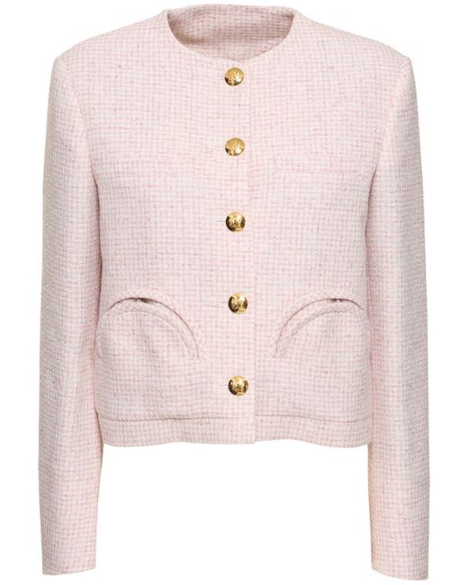 Blazé Milano Pink Panakeia Shamo Bolero Linen Blend Jacket