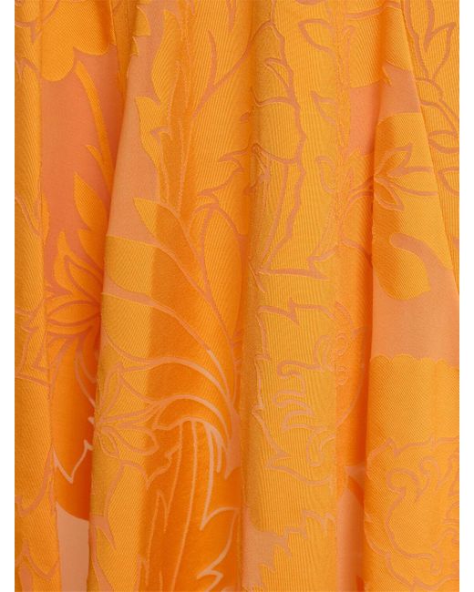 Etro Orange Langes Kleid Aus Viskosemischung