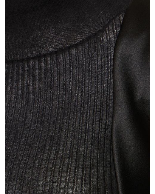 Sacai Black Cotton Blend Knit Sweater