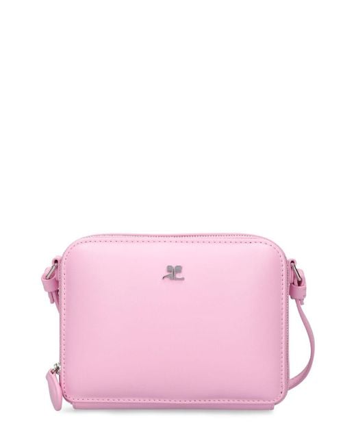 Courreges Cloud レザーショルダーバッグ Pink