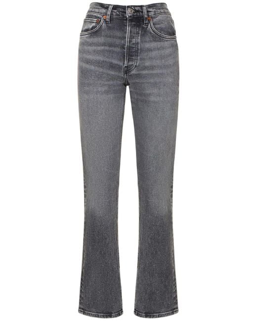 Jean skinny en denim de coton 70s Re/done en coloris Gray