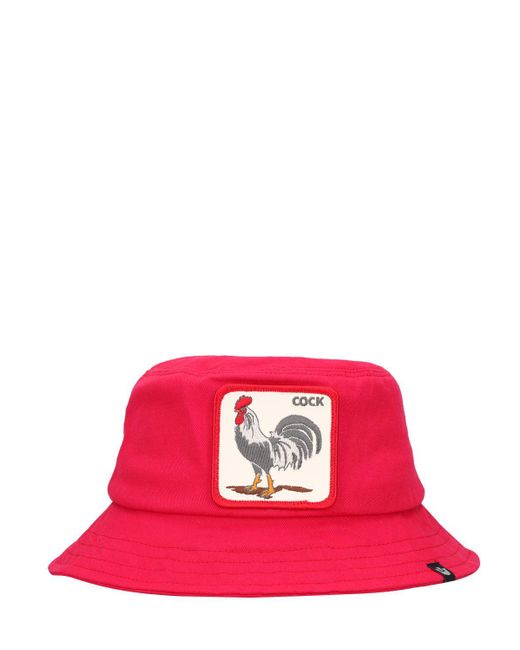 Goorin Bros Pink Bucktown Rooster Cock Bucket Hat for men