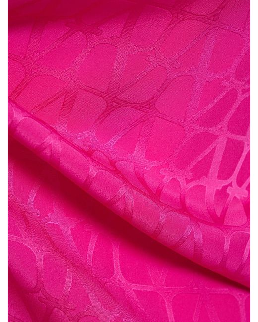 Valentino Pink Hemd Aus Seidenjacquard Mit Logo Und Schal