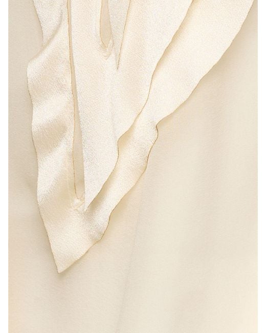 Alberta Ferretti シルクブレンドオーガンザトップス Natural
