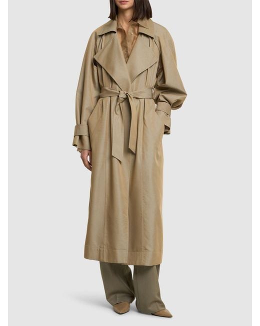 Frankie Shop Natural Astoria Cutout Raglan Sleeve Trench Coat