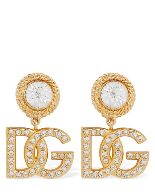 Dolce & Gabbana Metallic Diva Dg Crystal Clip-on Earrings