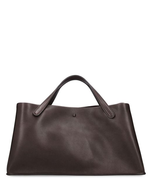 The Row Brown Idaho Leather Top Handle Bag