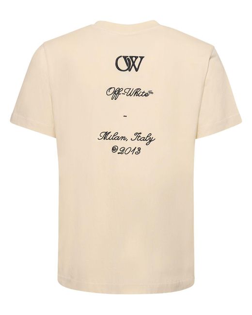 Off-White c/o Virgil Abloh Natural 23 Logo Slim Cotton T-Shirt for men