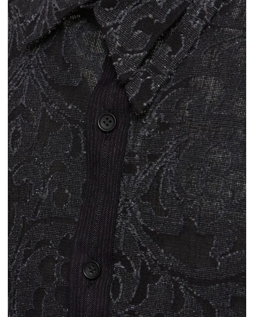 Camicia a-jq in misto cotone di Yohji Yamamoto in Black da Uomo
