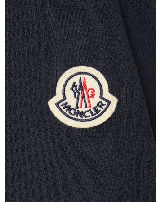 Moncler Blue Kleid Aus Baumwollfleece Und -jersey