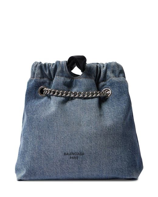 Balenciaga Small Crush デニムトートバッグ Blue
