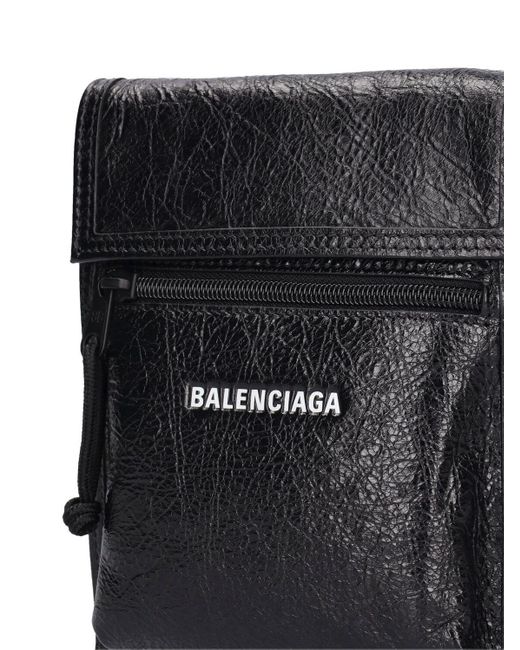 Balenciaga Explorer Leather Crossbody Bag in Black for Men Lyst