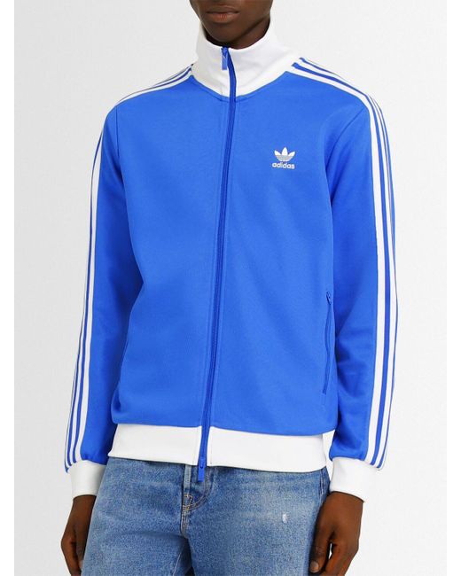Adidas Originals Blue Uomo Classic Cotton Blend Track Jacket for men