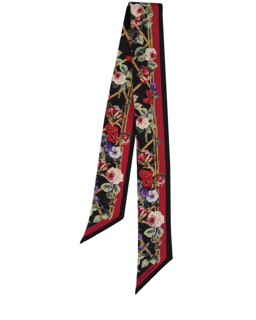 Pañuelo bandeaux de sarga de seda Dolce & Gabbana de color Red