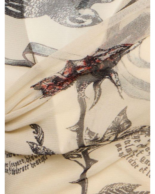 Jean Paul Gaultier Natural Mesh Printed Double Layer Top
