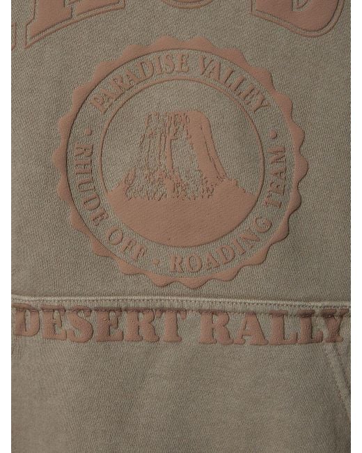 Rhude Gray Cropped Desert Valley Hoodie for men