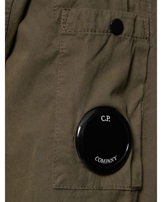 Camicia in gabardina con zip di C P Company in Green da Uomo