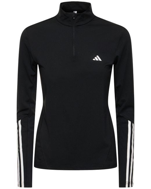 Top hyperglam con zip di Adidas Originals in Black