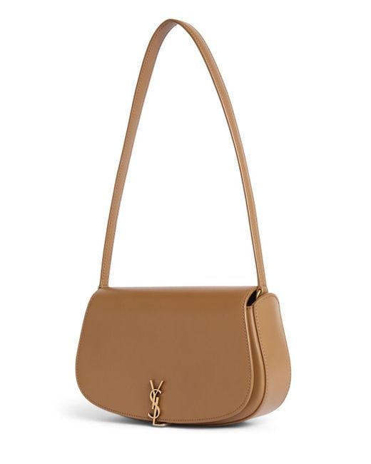 Saint Laurent Brown Mini Voltaire Leather Shoulder Bag