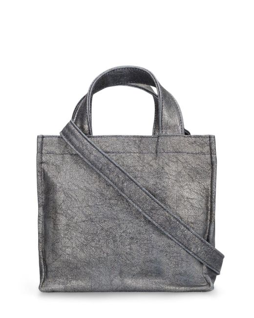 Acne Gray Mini Lunar Logo Coated Cotton Tote Bag
