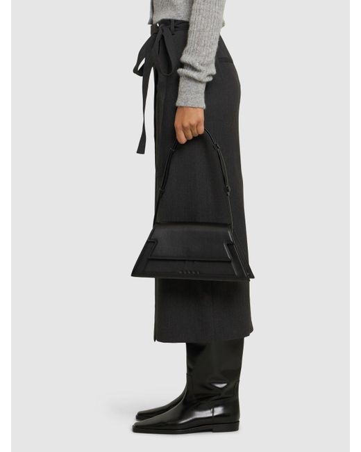 Marni Black Medium Schultertasche Aus Leder
