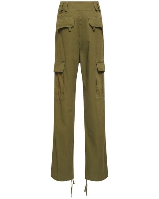 Pantalones cargo de sarga de algodón Saint Laurent de color Green