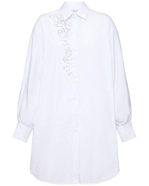 Ermanno Scervino White Langes Hemdkleid Aus Baumwollpopeline