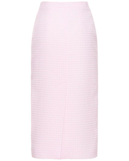 Falda midi de tweed con lentejuelas Alessandra Rich de color Pink