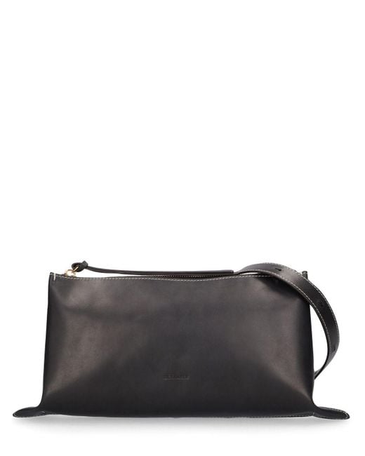Jil Sander Black Small Empire Leather Shoulder Bag