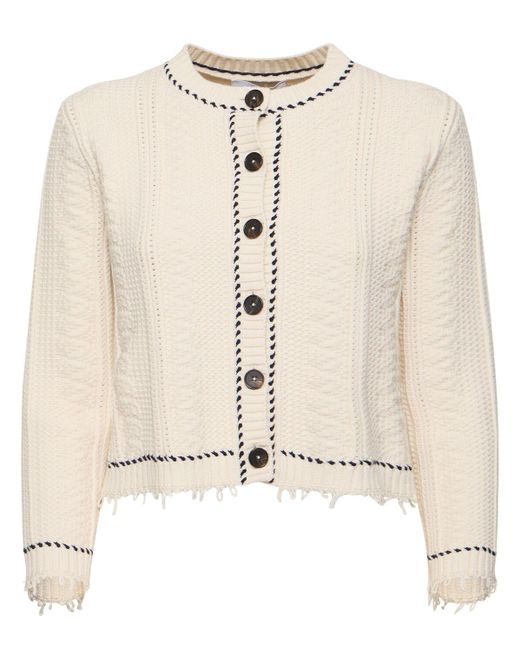 Mujer Cárdigan De Punto De Algodón Alexander McQueen de color Natural