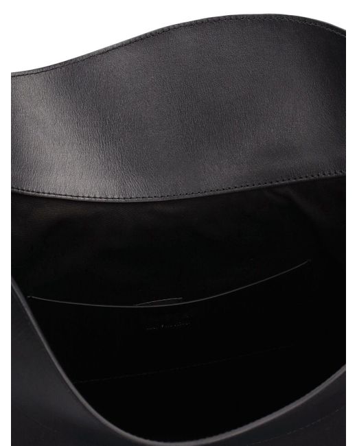 Mugler Black Large Spiral Curve Leather Shoulder Bag