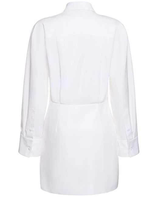 Valentino White Embroidered Poplin Mini Dress