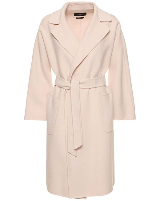Weekend by Maxmara Natural Rovo Wool Double Belted Midi Coat