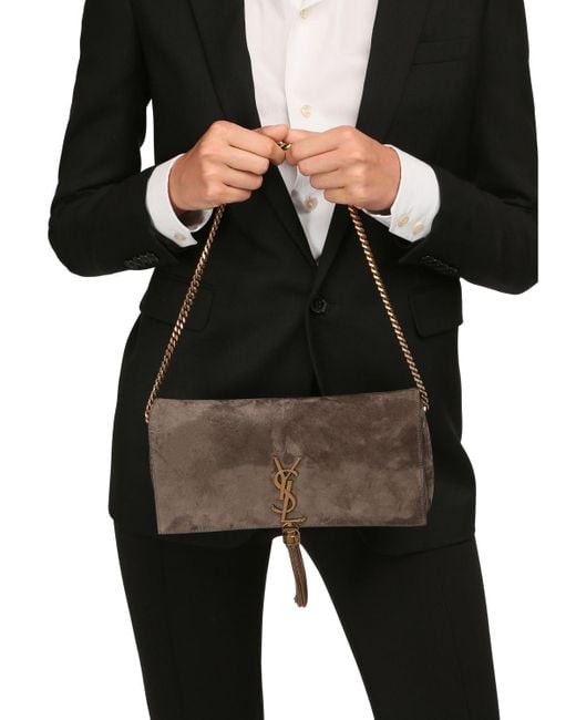 Saint Laurent Kate 99 Baguette Suede Bag W Tassel Lyst Canada