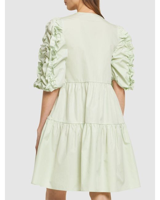 Vestido corto de algodón manga 3/4 CECILIE BAHNSEN de color Green