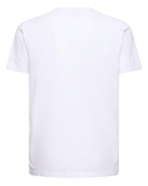 Hombre Camiseta De Algodón Estampado DSquared² de hombre de color White