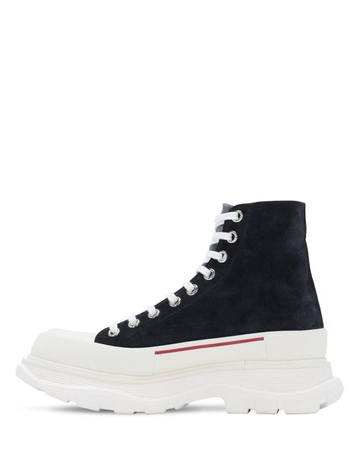 navy blue and white alexander mcqueen sneakers
