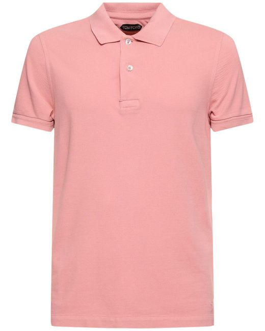 メンズ Tom Ford Tennis コットンピケポロシャツ Pink