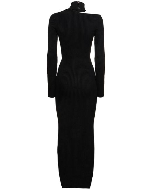 GIUSEPPE DI MORABITO Black Cotton Knitted Long Dress