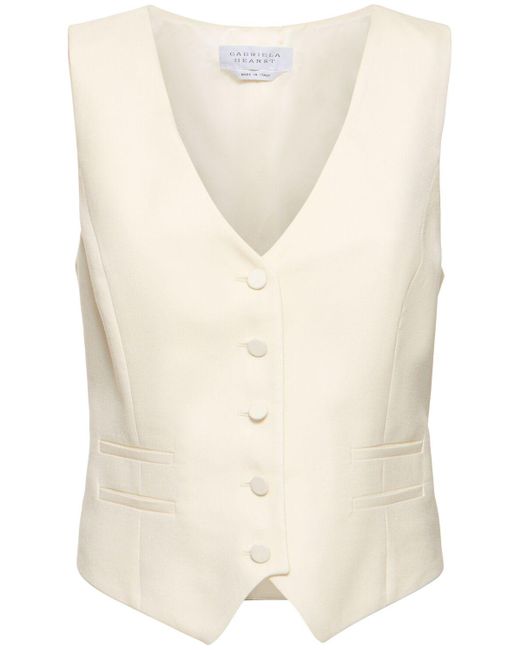 Gabriela Hearst White Coleridge Buttoned Wool Blend Vest