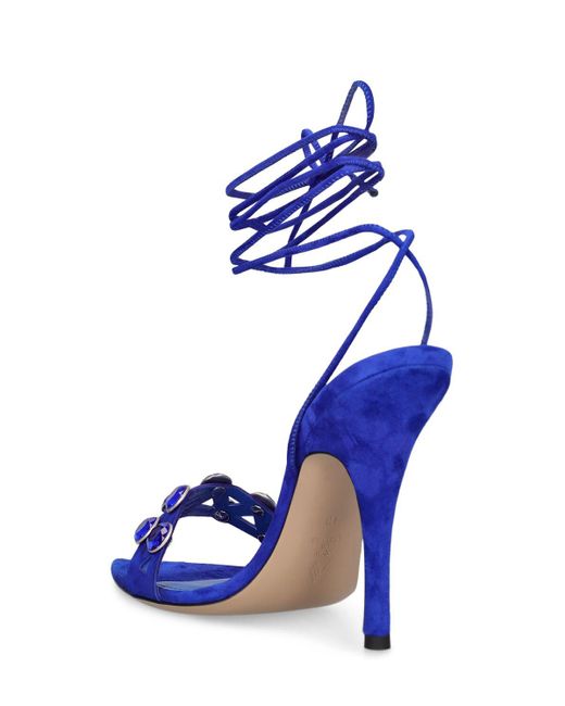 The Attico Blue 105Mm Grid Suede Sandals