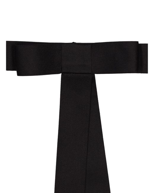 Dolce & Gabbana Black Bow Silk Belt