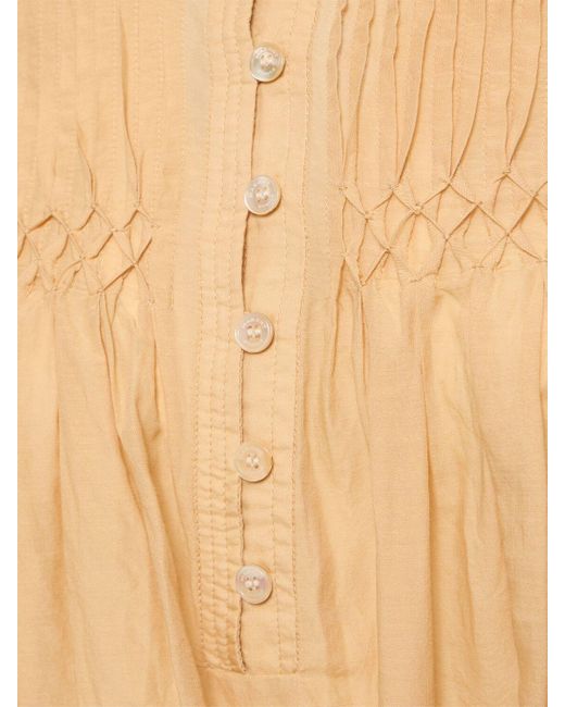 Isabel Marant Natural Adeliani Buttoned Long Sleeve Dress