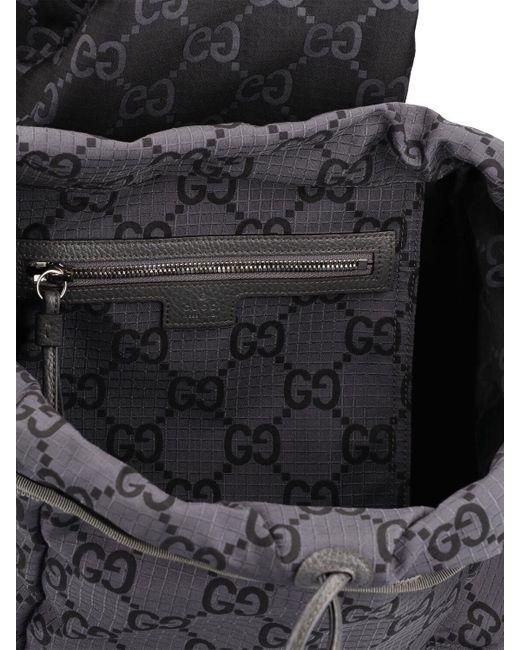 Gucci Gray gg Ripstop Nylon Backpack for men