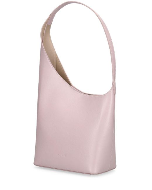 Aesther Ekme Pink Demi Lune Leather Shoulder Bag