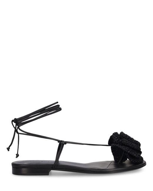 Sandalias planas de piel 10mm Magda Butrym de color Black